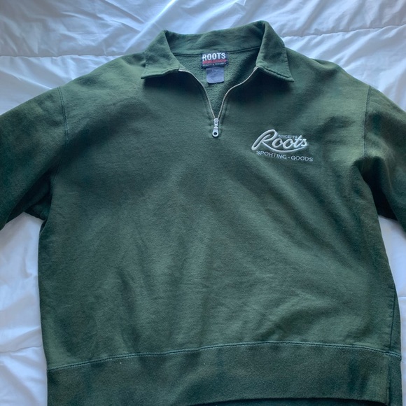 vintage roots athletics quarter zip sweater